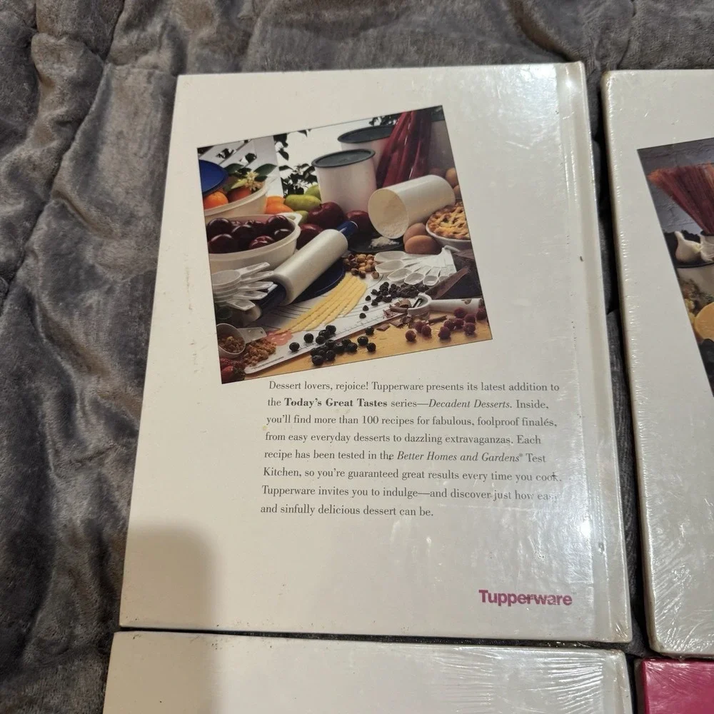 4 NEW Tupperware Cookbooks Recipe Books Set Salads Pasta Chocolate‎ Cookies Vtg